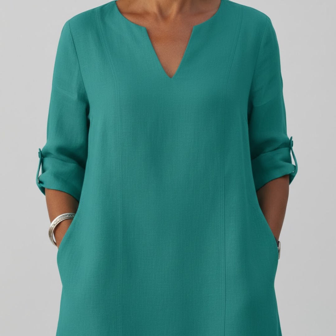 A-Line Viscose Blend Dress with Elegant Fit
