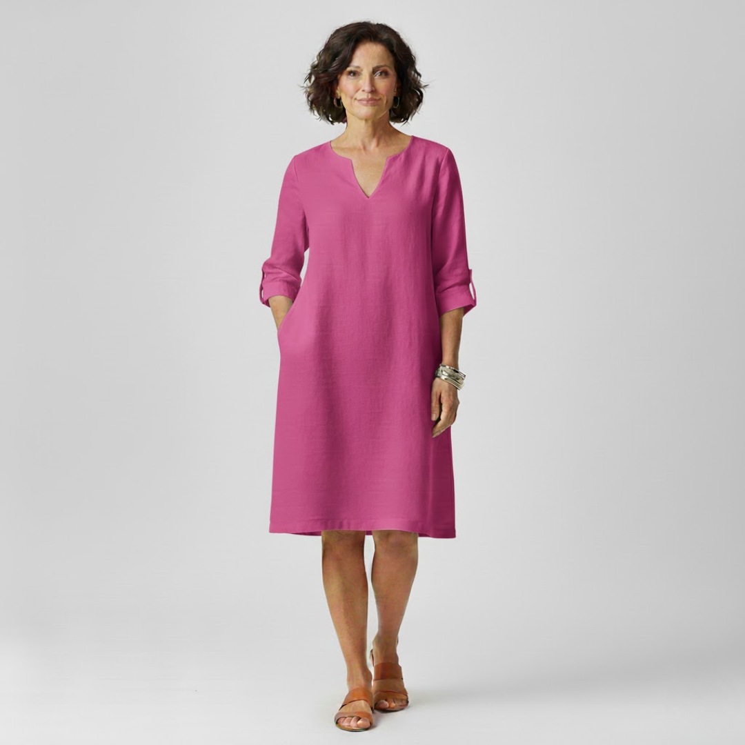 A-Line Viscose Blend Dress with Elegant Fit