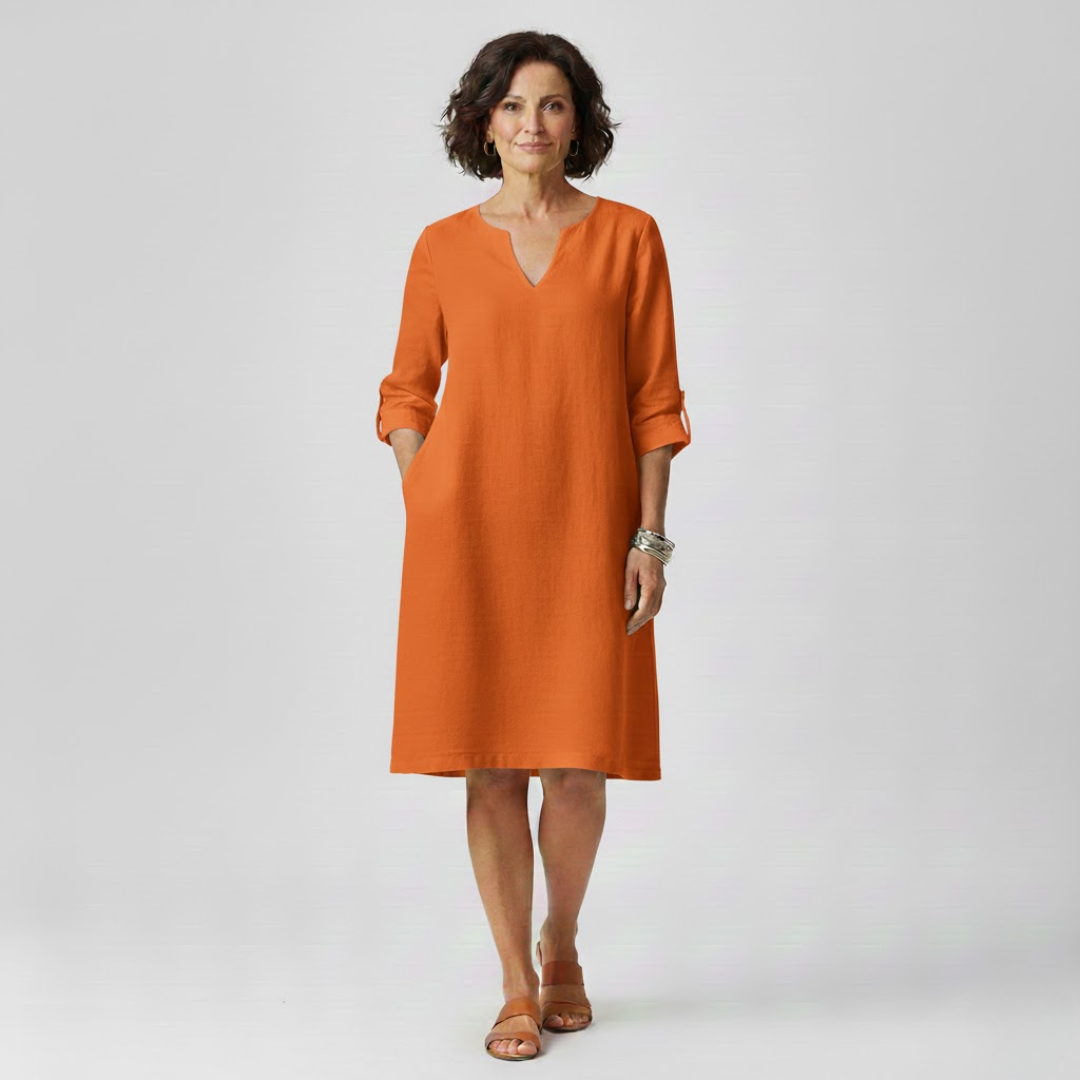 A-Line Viscose Blend Dress with Elegant Fit