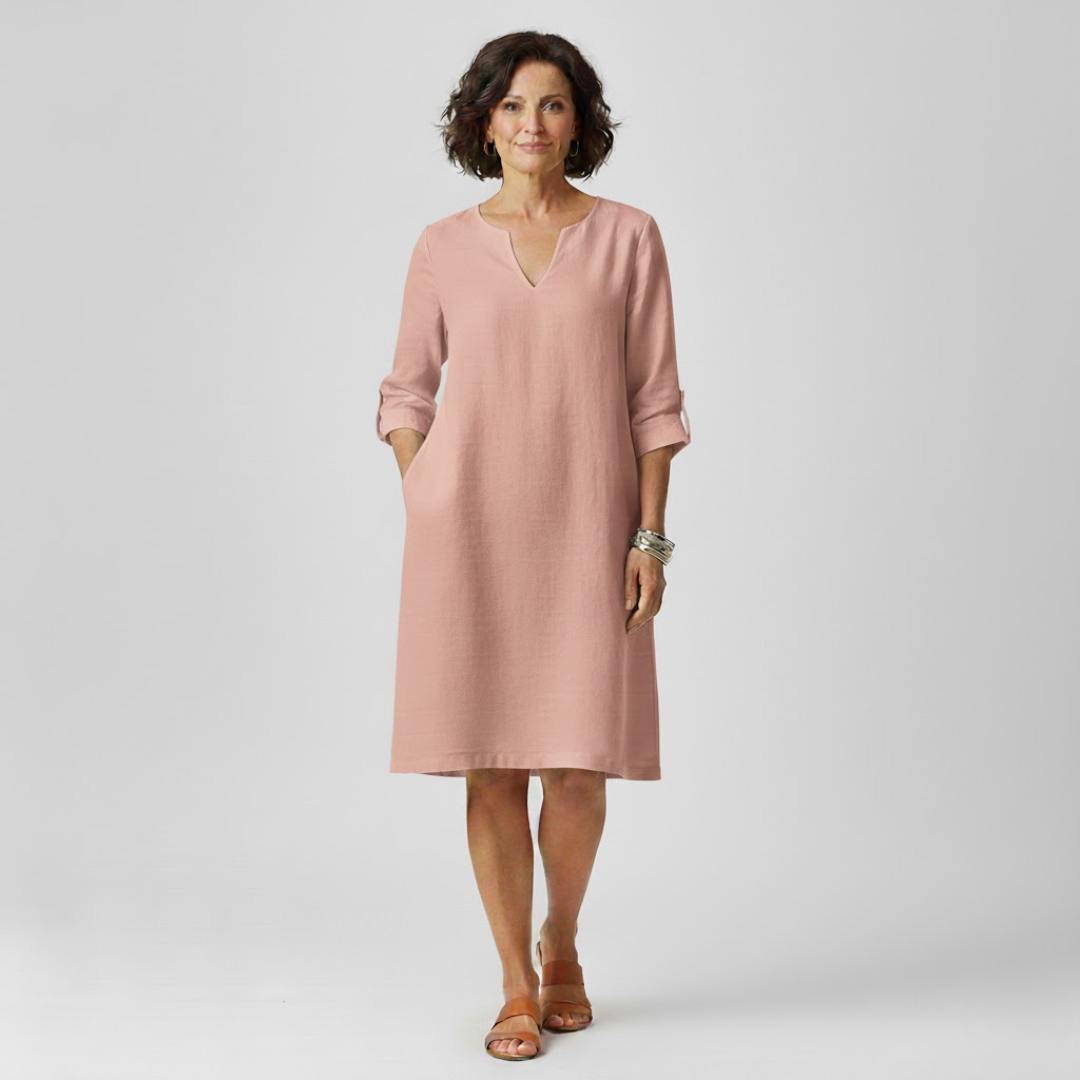 A-Line Viscose Blend Dress with Elegant Fit