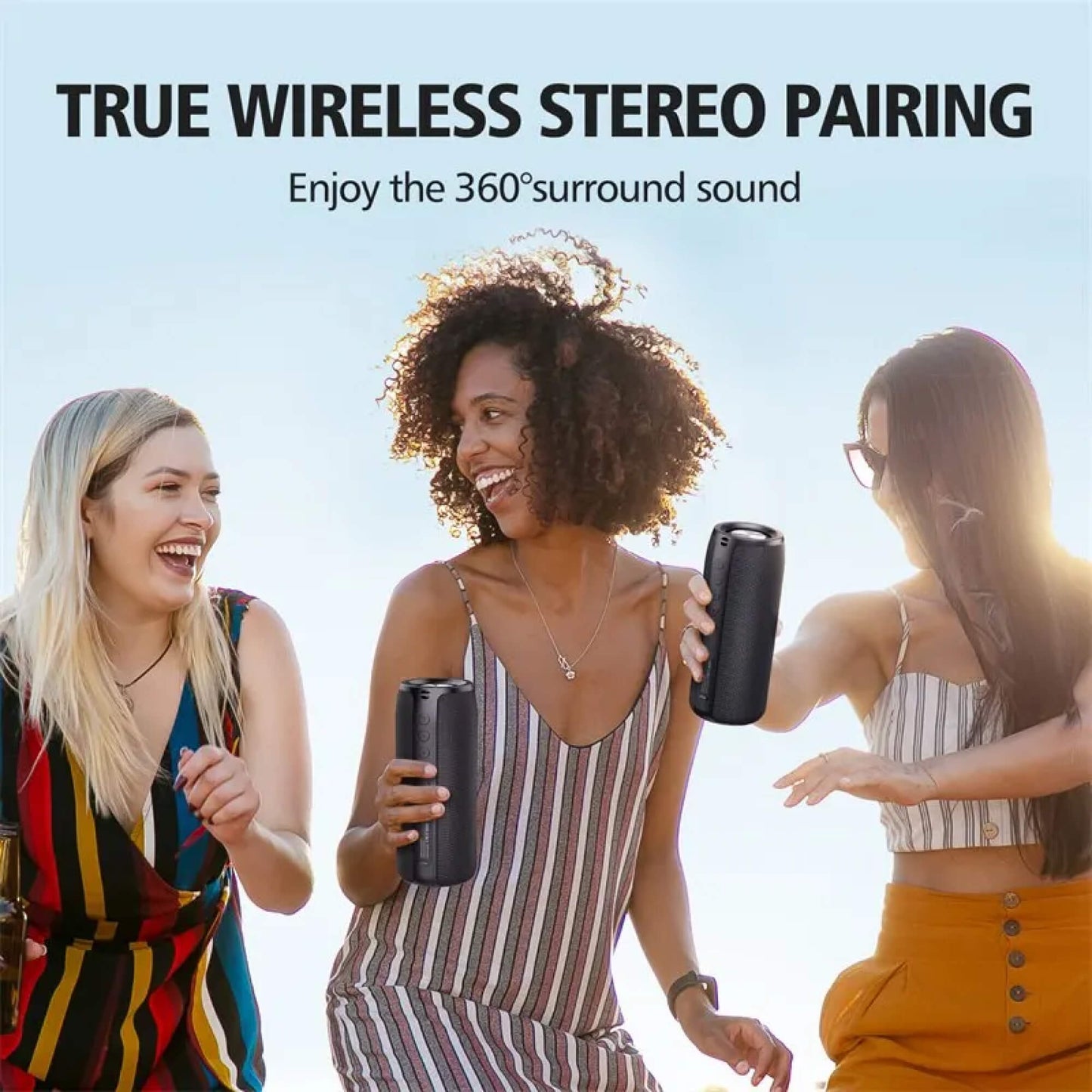 Waterproof Wireless Bluetooth Speaker with Deep Bass and Long Battery Life