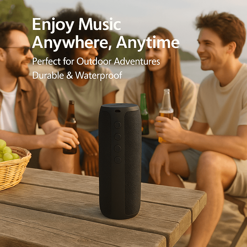 Waterproof Wireless Bluetooth Speaker with Deep Bass and Long Battery Life