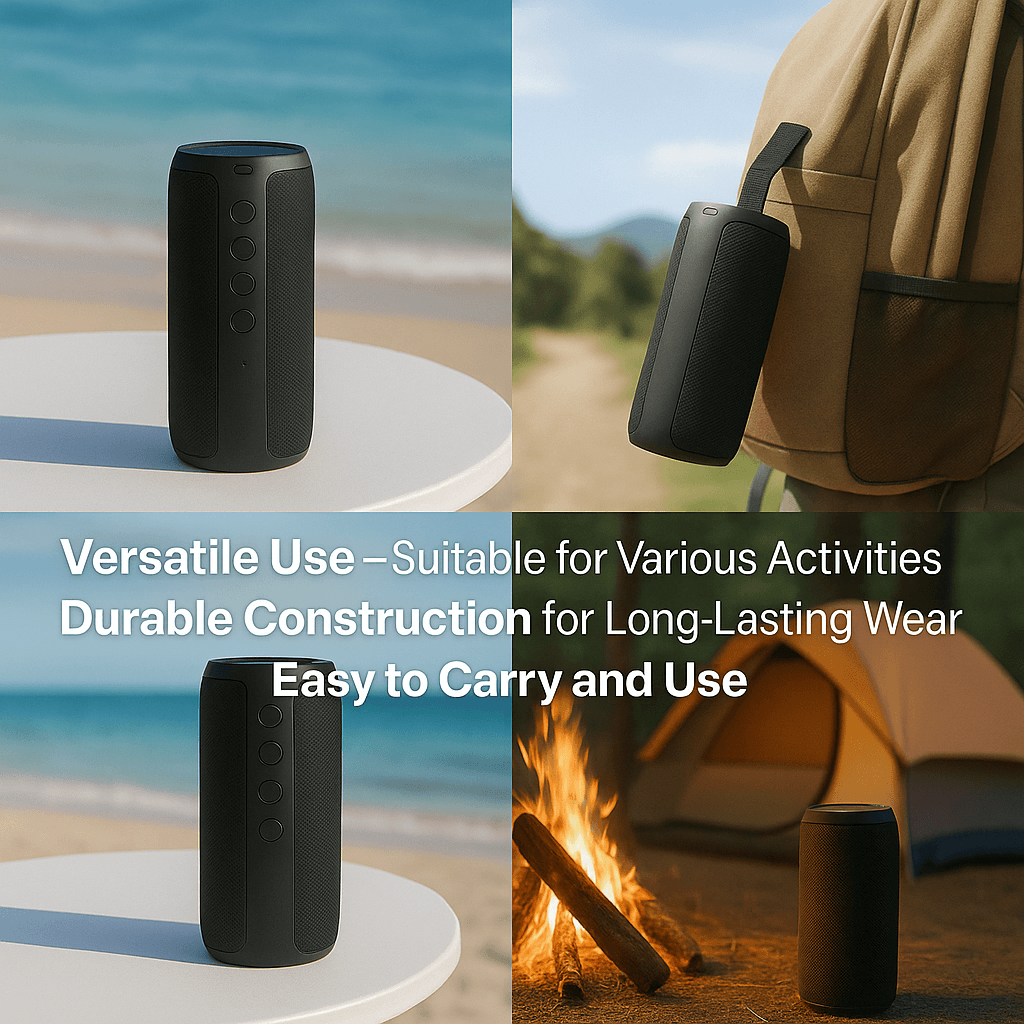 Waterproof Wireless Bluetooth Speaker with Deep Bass and Long Battery Life