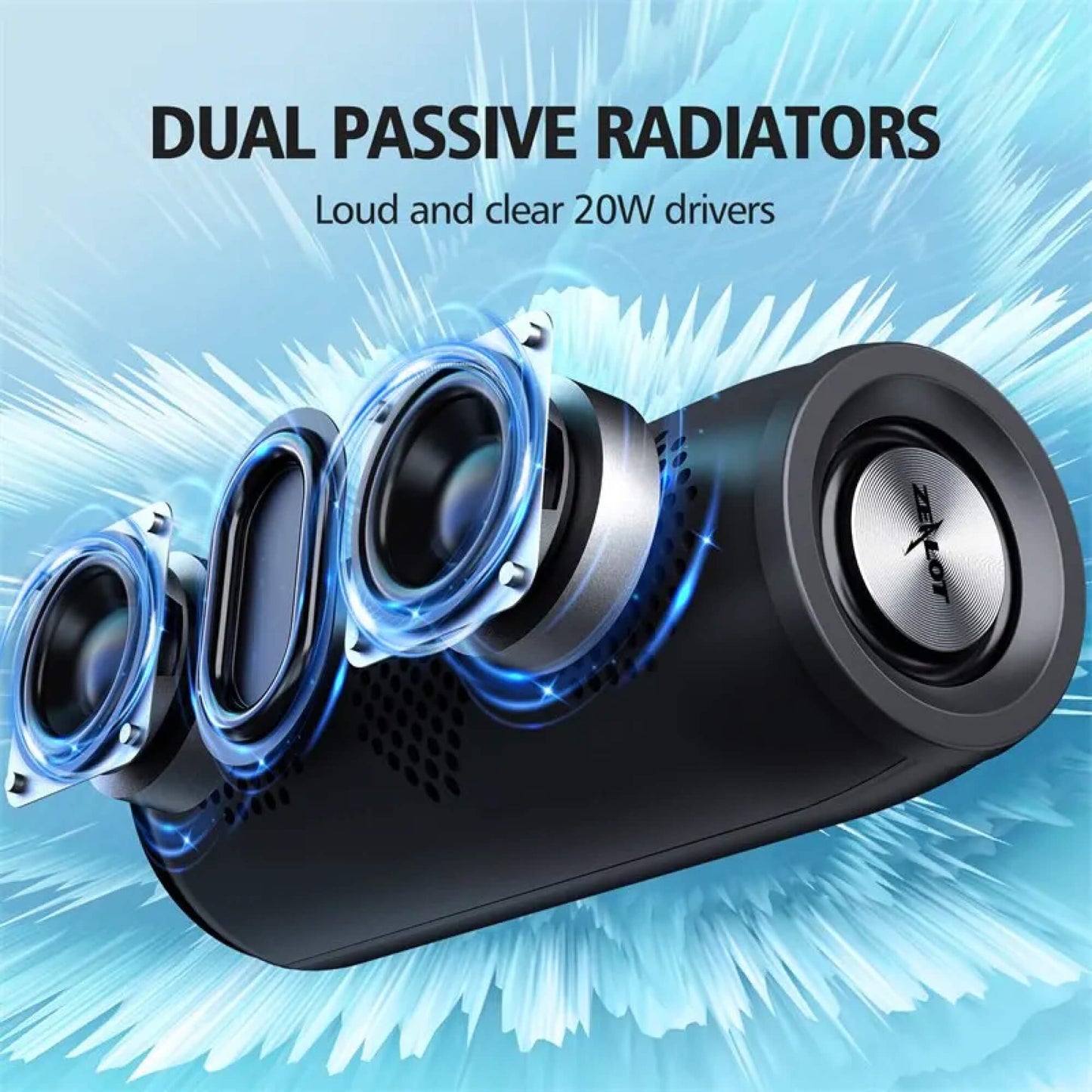Waterproof Wireless Bluetooth Speaker with Deep Bass and Long Battery Life