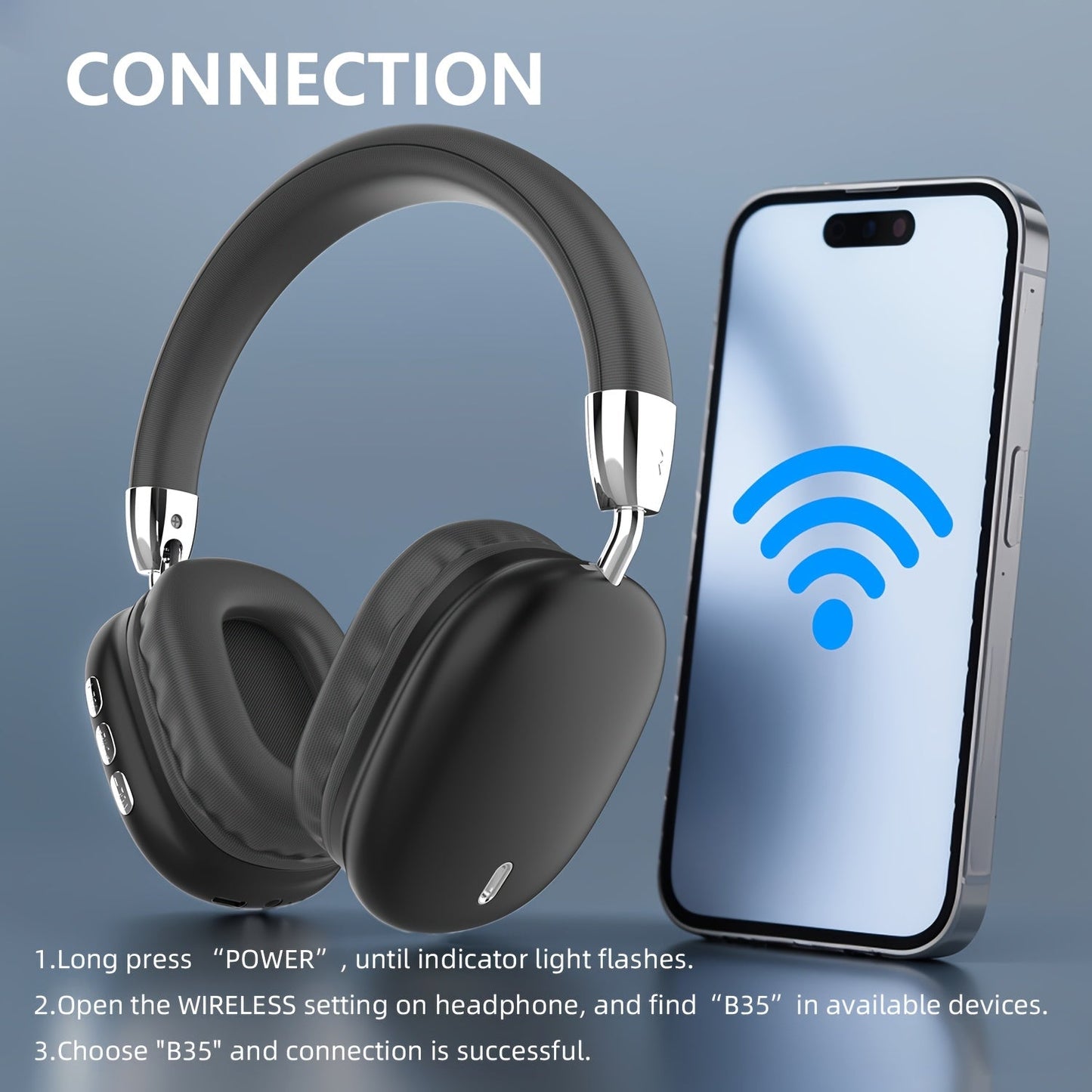 Wireless Gaming Headset with Hi-Fi Stereo and Deep Bass