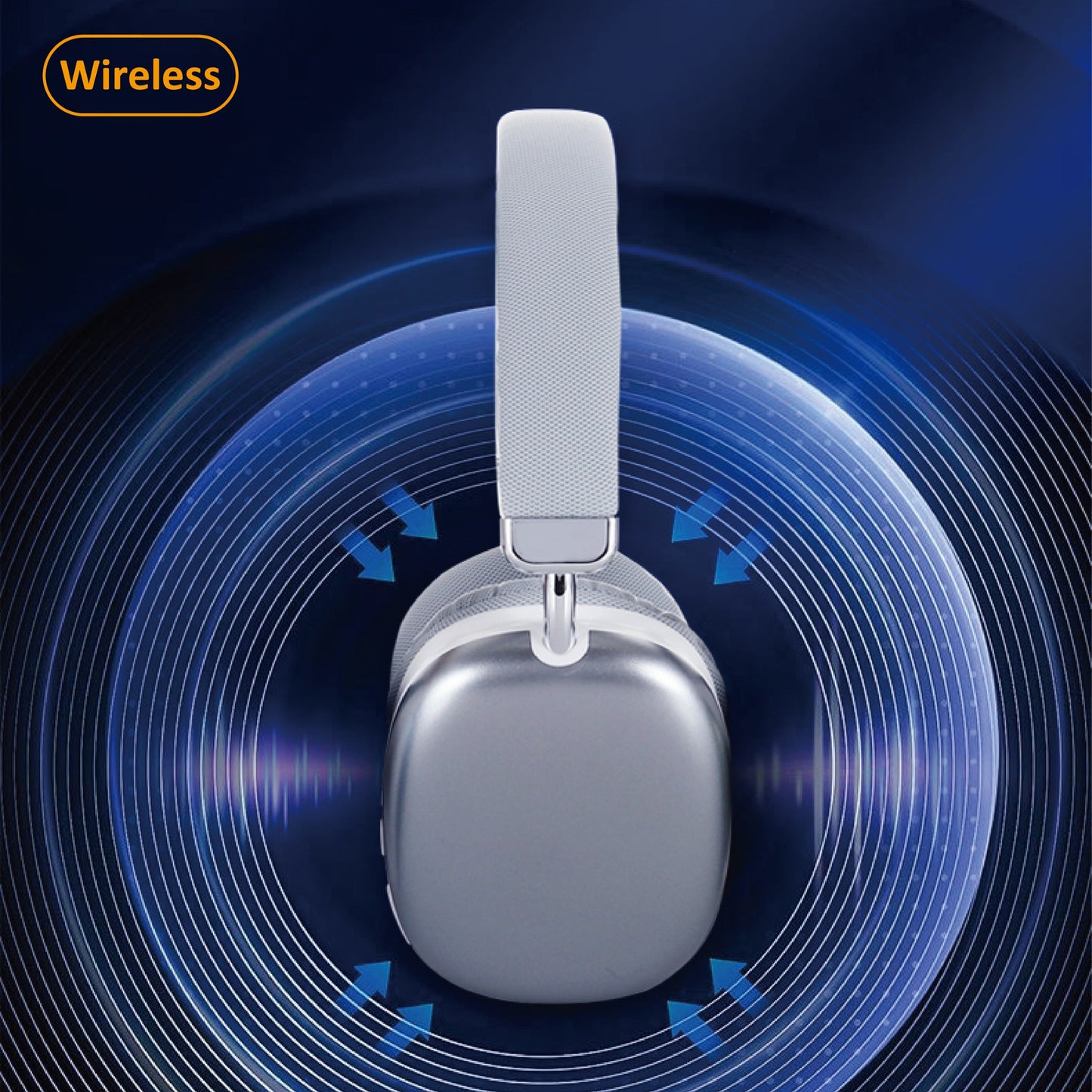 Wireless Noise-Canceling Foldable Headphones with Clear Microphone