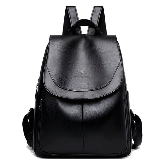 Lightweight Women's Leather Backpack - Stylish Waterproof Design for Daily Use