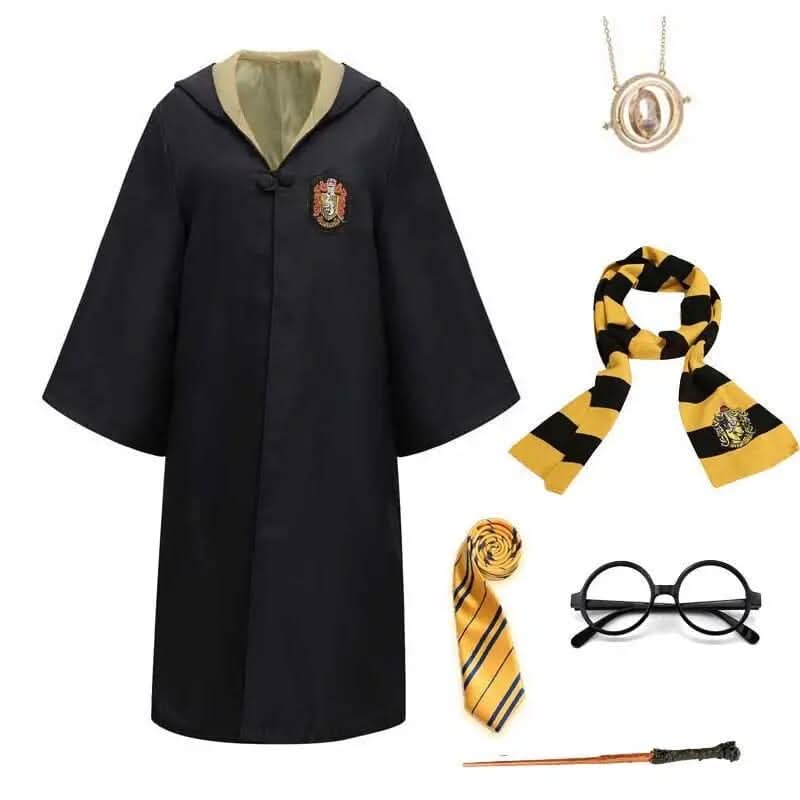 Complete School-Inspired Magic Costume Set with Cape, Wand, Glasses, and Accessories