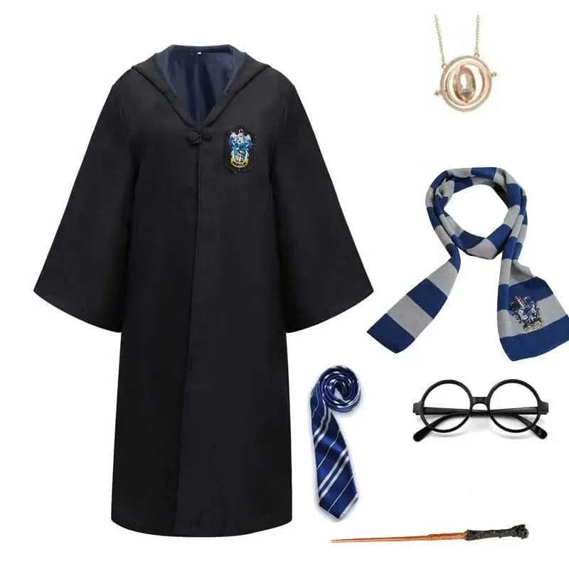 Complete School-Inspired Magic Costume Set with Cape, Wand, Glasses, and Accessories