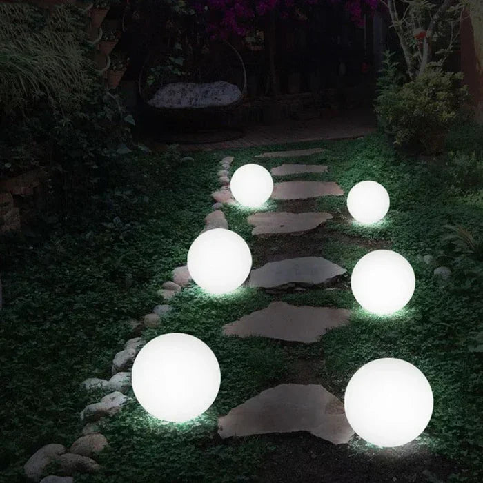 Spherical LED Garden Light with Remote Control - 16 Color Options