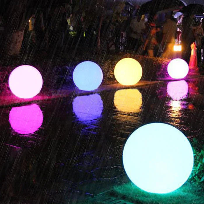 Spherical LED Garden Light with Remote Control - 16 Color Options