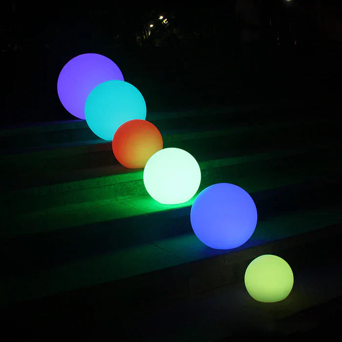 Spherical LED Garden Light with Remote Control - 16 Color Options