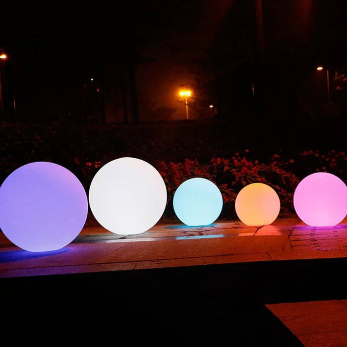 Spherical LED Garden Light with Remote Control - 16 Color Options