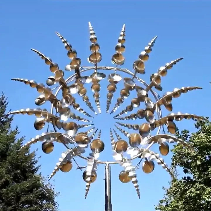 Silent Wind Spinner with 18 Rotating Blades for Garden Decor