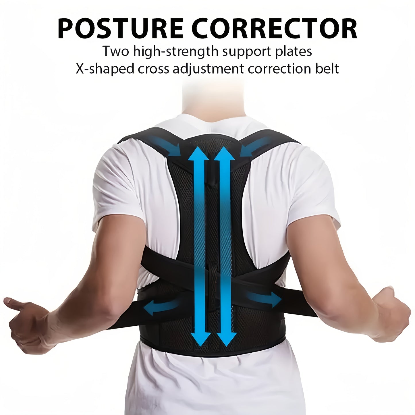 Unisex Back Strap for Posture Correction with Cross Straps