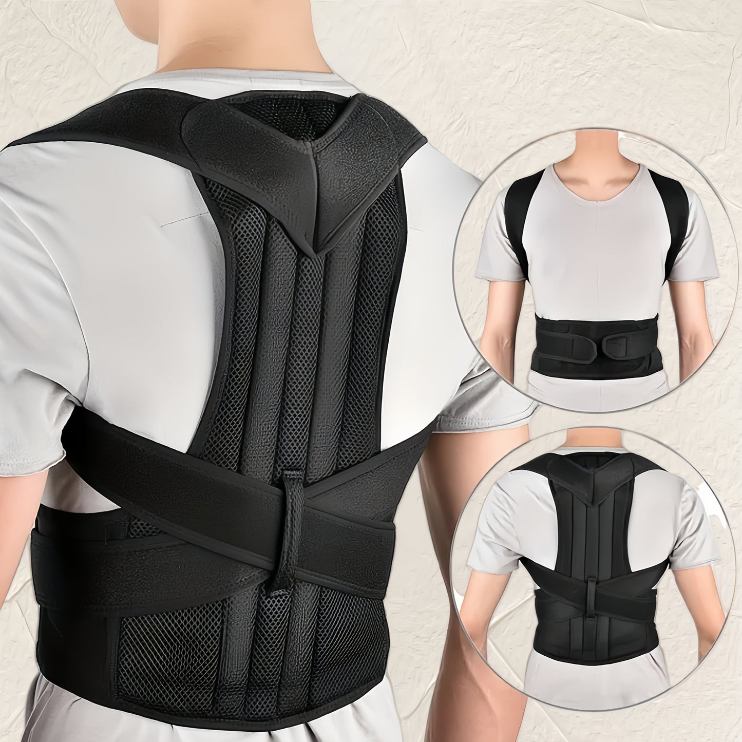 Unisex Back Strap for Posture Correction with Cross Straps