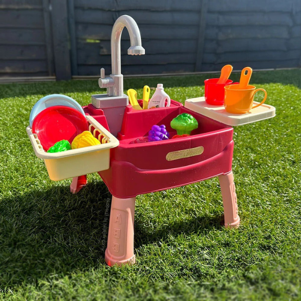 Children's Indoor/Outdoor Water Play Washing Sink with Accessories