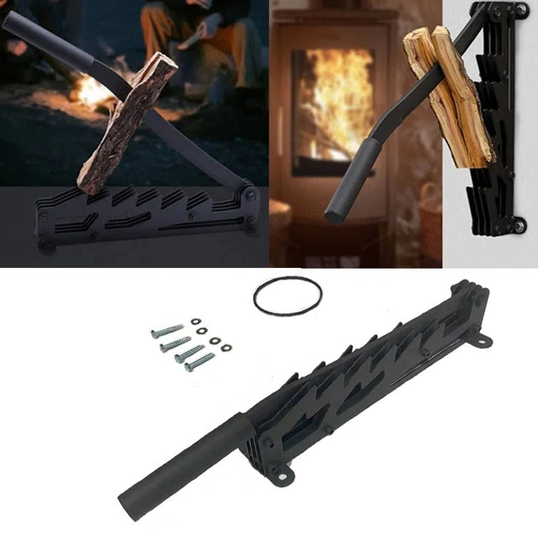 Wall-Mounted Log Splitter for Safe Kindling Preparation
