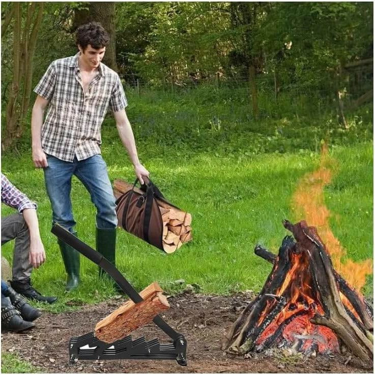 Wall-Mounted Log Splitter for Safe Kindling Preparation