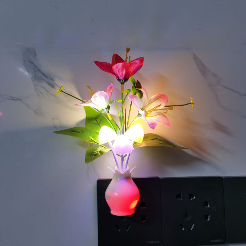 LED Flower Night Light with Smart Sensor for Bedroom