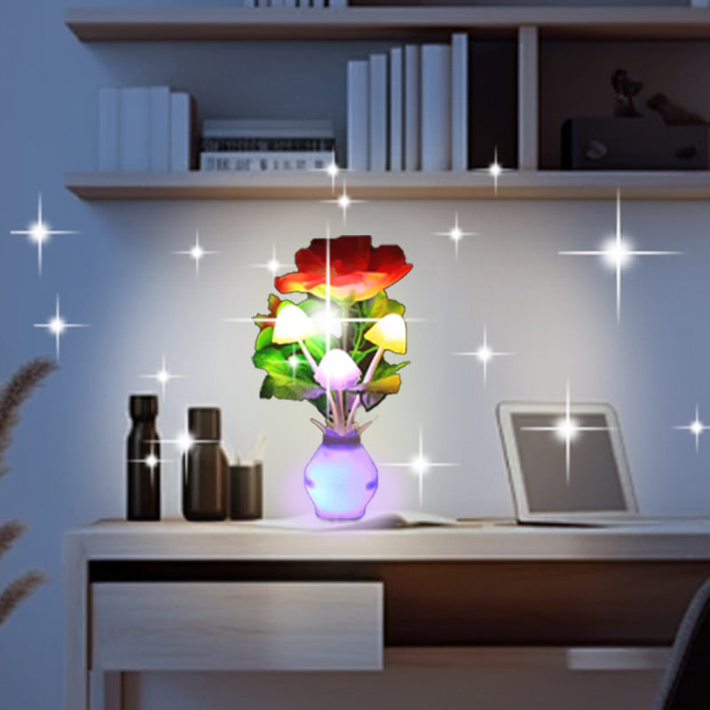 LED Flower Night Light with Smart Sensor for Bedroom