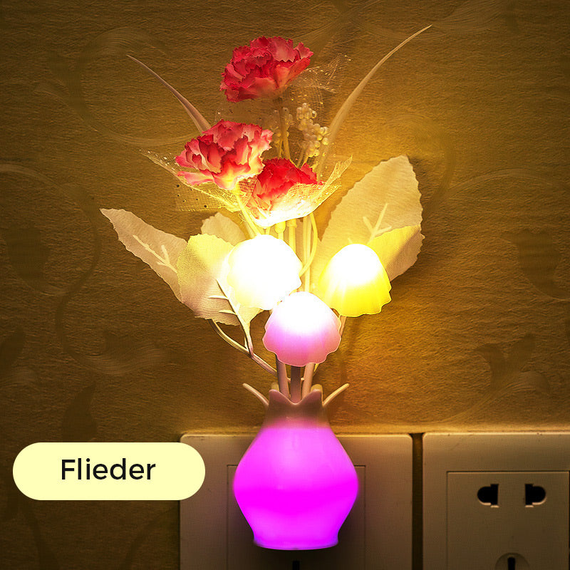 LED Flower Night Light with Smart Sensor for Bedroom