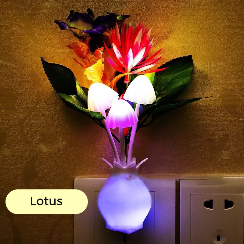 LED Flower Night Light with Smart Sensor for Bedroom