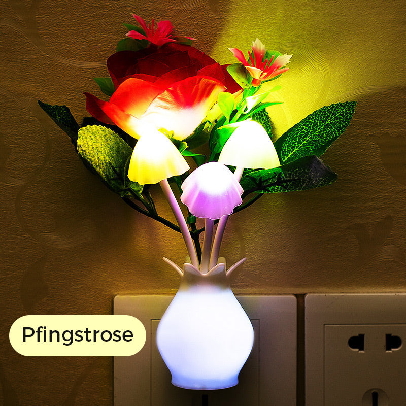 LED Flower Night Light with Smart Sensor for Bedroom