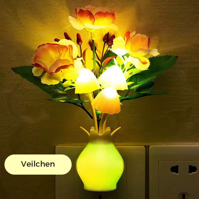 LED Flower Night Light with Smart Sensor for Bedroom