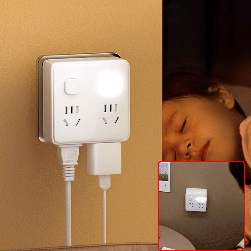 Multifunctional Socket Converter with Night Light and USB Ports