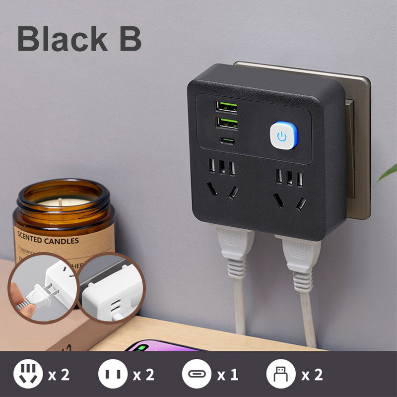 Multifunctional Socket Converter with Night Light and USB Ports
