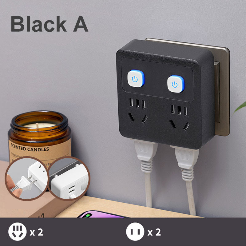 Multifunctional Socket Converter with Night Light and USB Ports