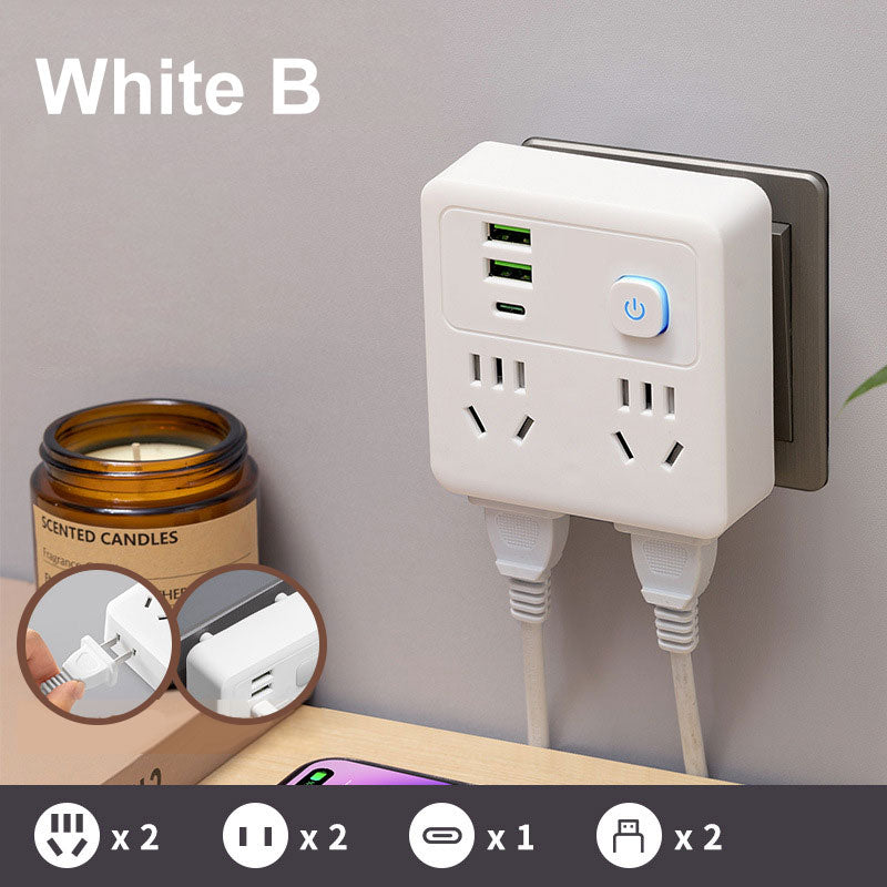 Multifunctional Socket Converter with Night Light and USB Ports
