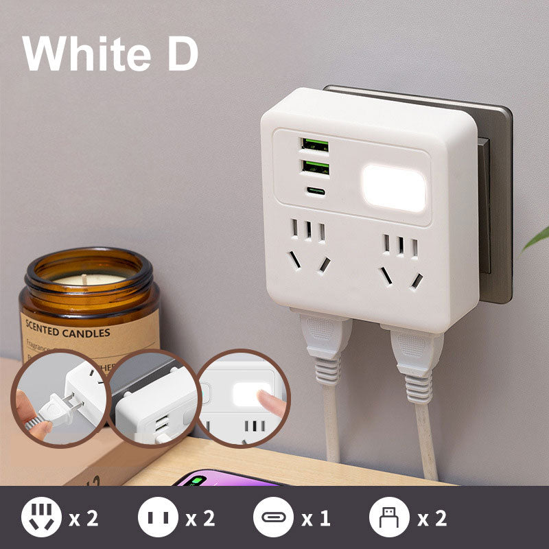 Multifunctional Socket Converter with Night Light and USB Ports