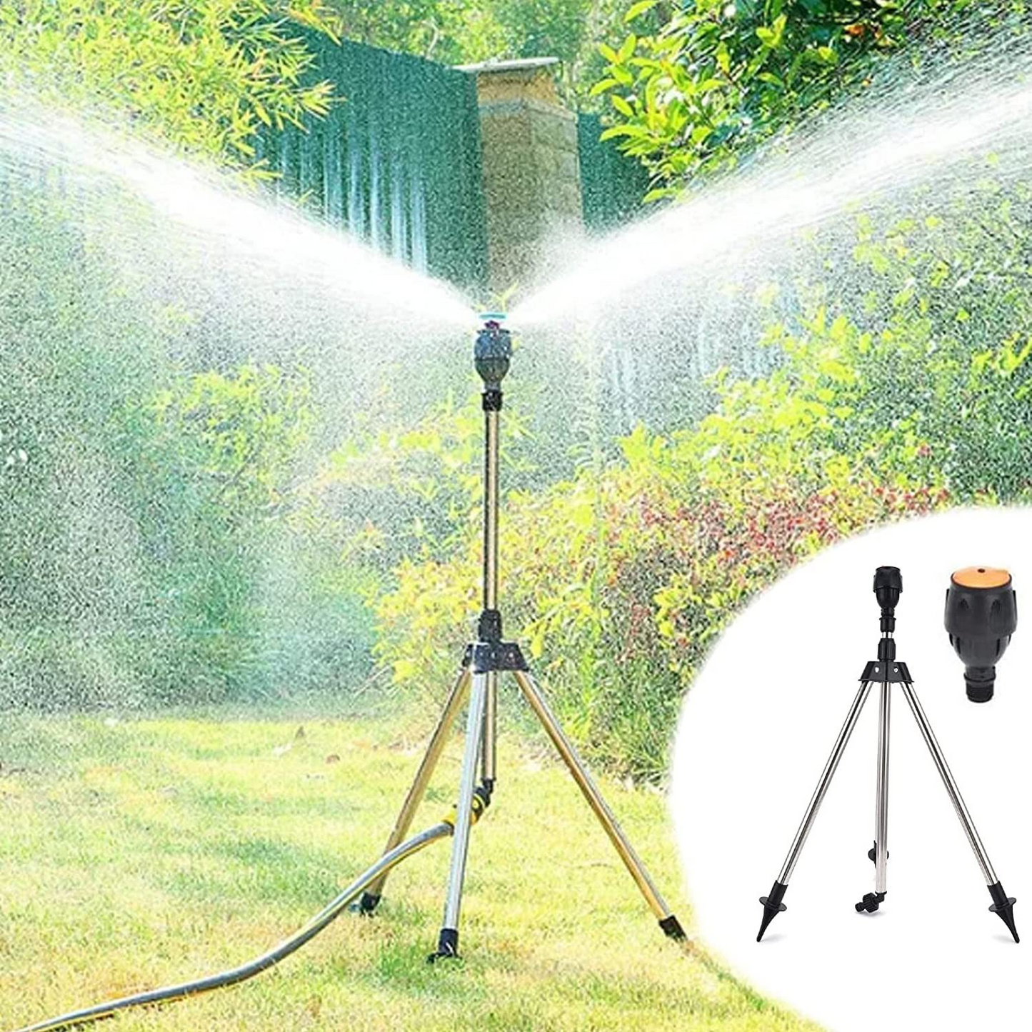 Automatic Rotating Garden Sprinkler with Adjustable Stand