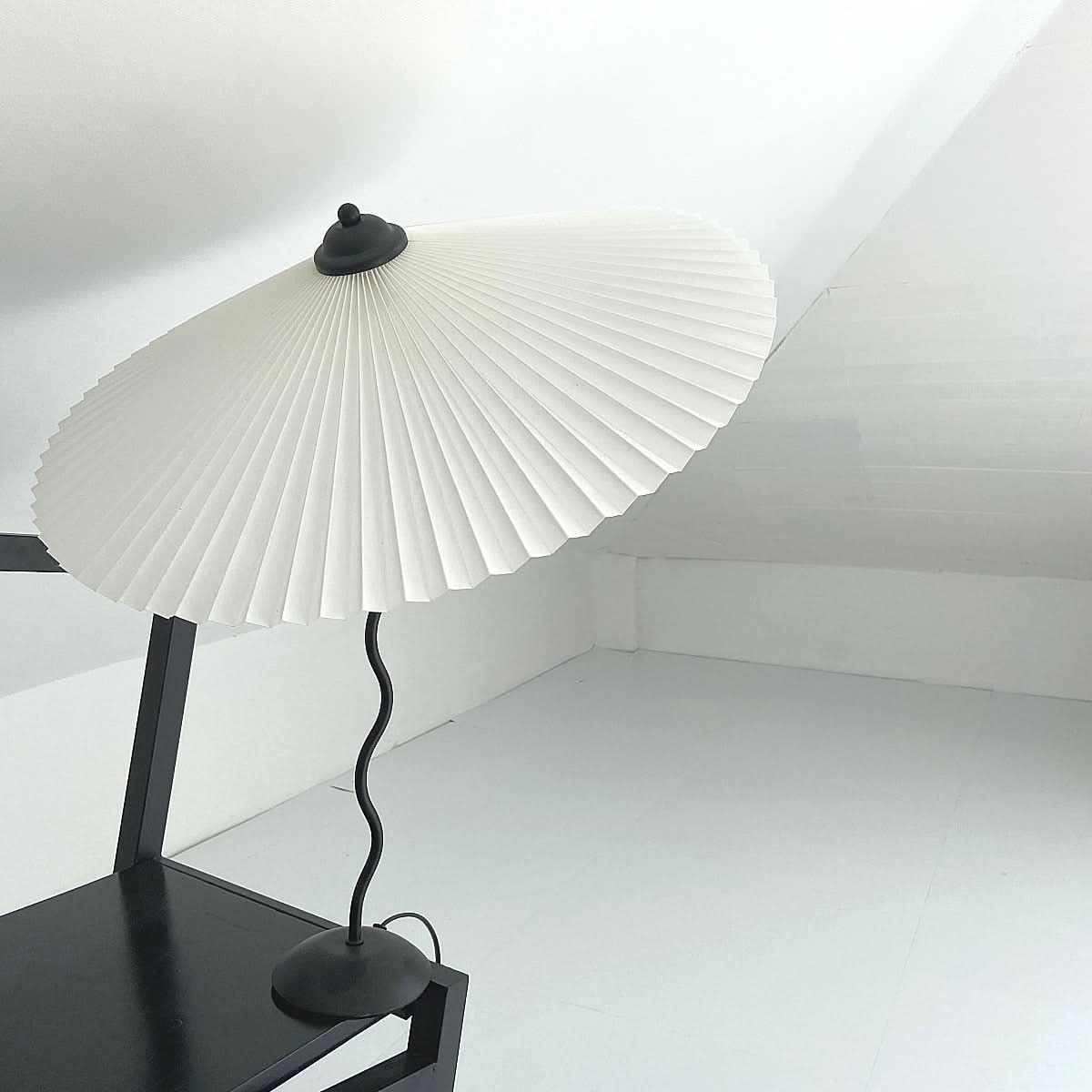 Squiggle Umbrella Table Lamp with Chrome Finish