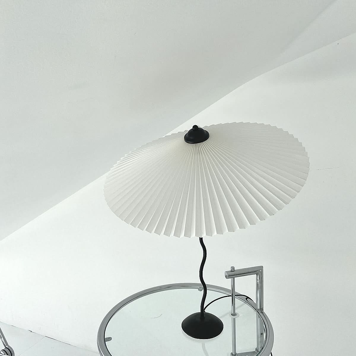 Squiggle Umbrella Table Lamp with Chrome Finish