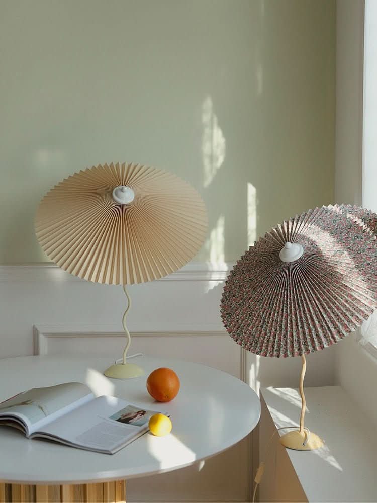 Squiggle Umbrella Table Lamp with Chrome Finish