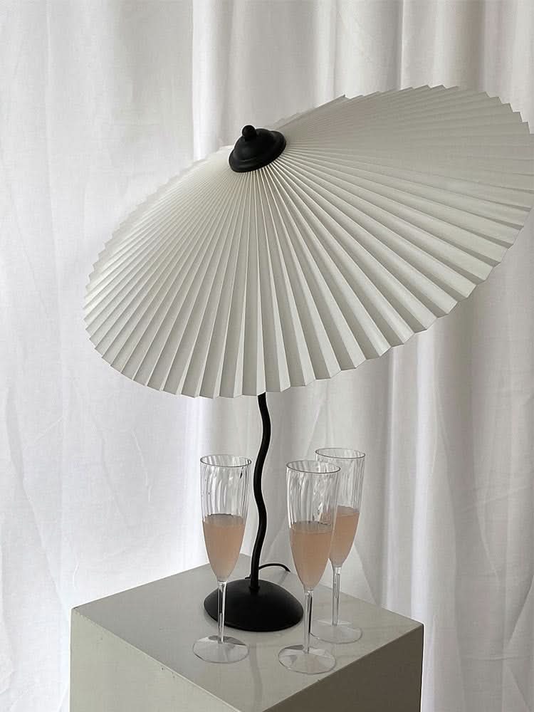 Squiggle Umbrella Table Lamp with Chrome Finish
