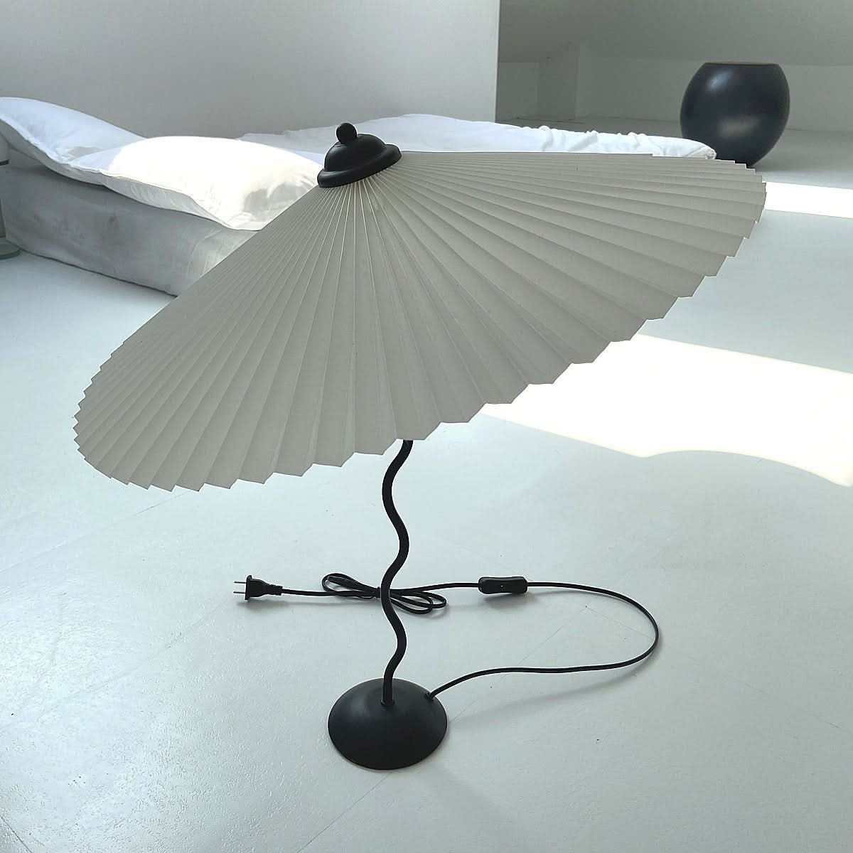 Squiggle Umbrella Table Lamp with Chrome Finish