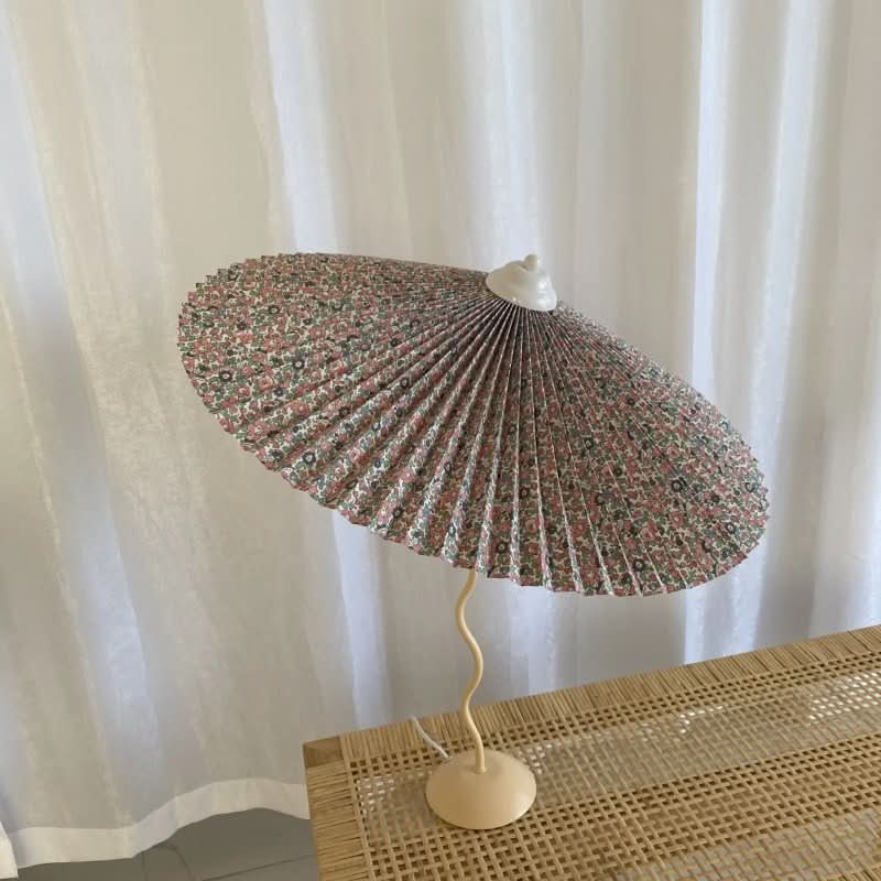 Squiggle Umbrella Table Lamp with Chrome Finish