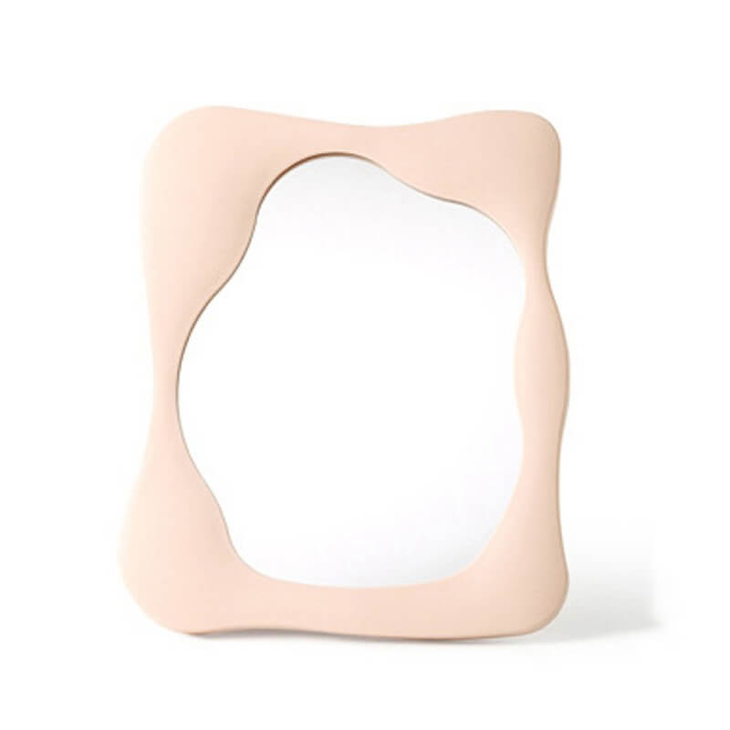 Wave-Form Makeup Mirror with Stand