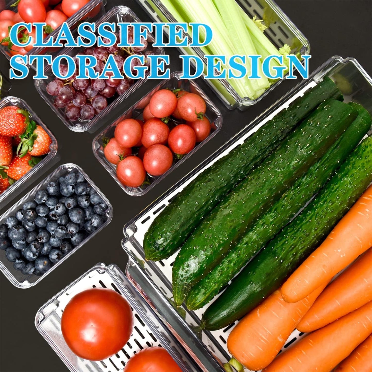 Stackable BPA-Free Fridge Organizer Containers Set