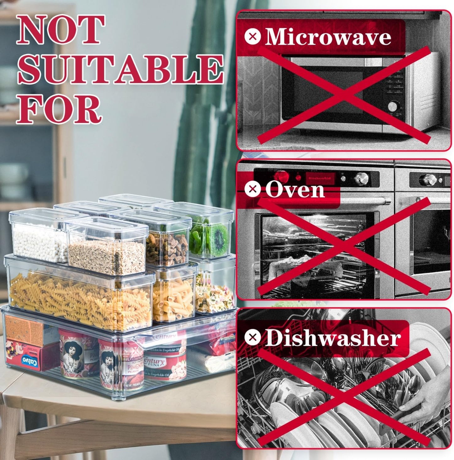 Stackable BPA-Free Fridge Organizer Containers Set