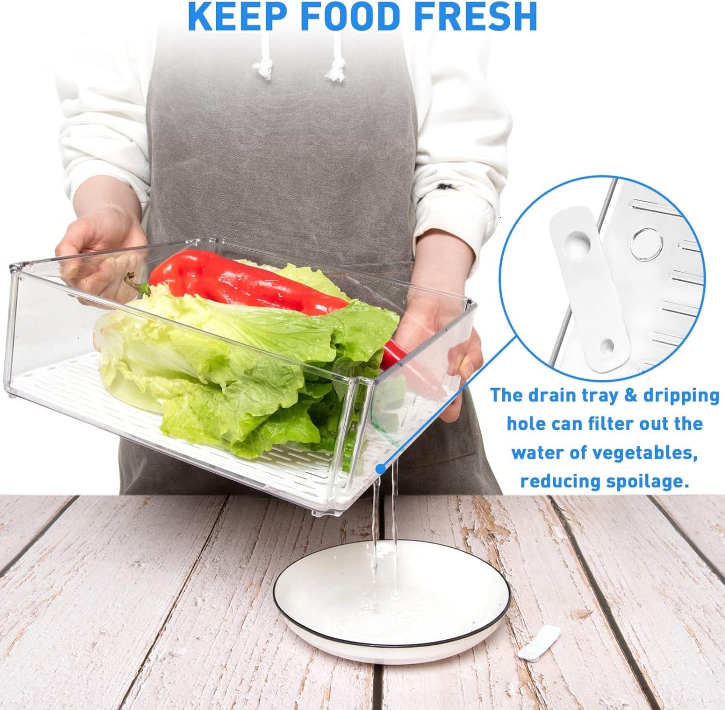 Stackable BPA-Free Fridge Organizer Containers Set