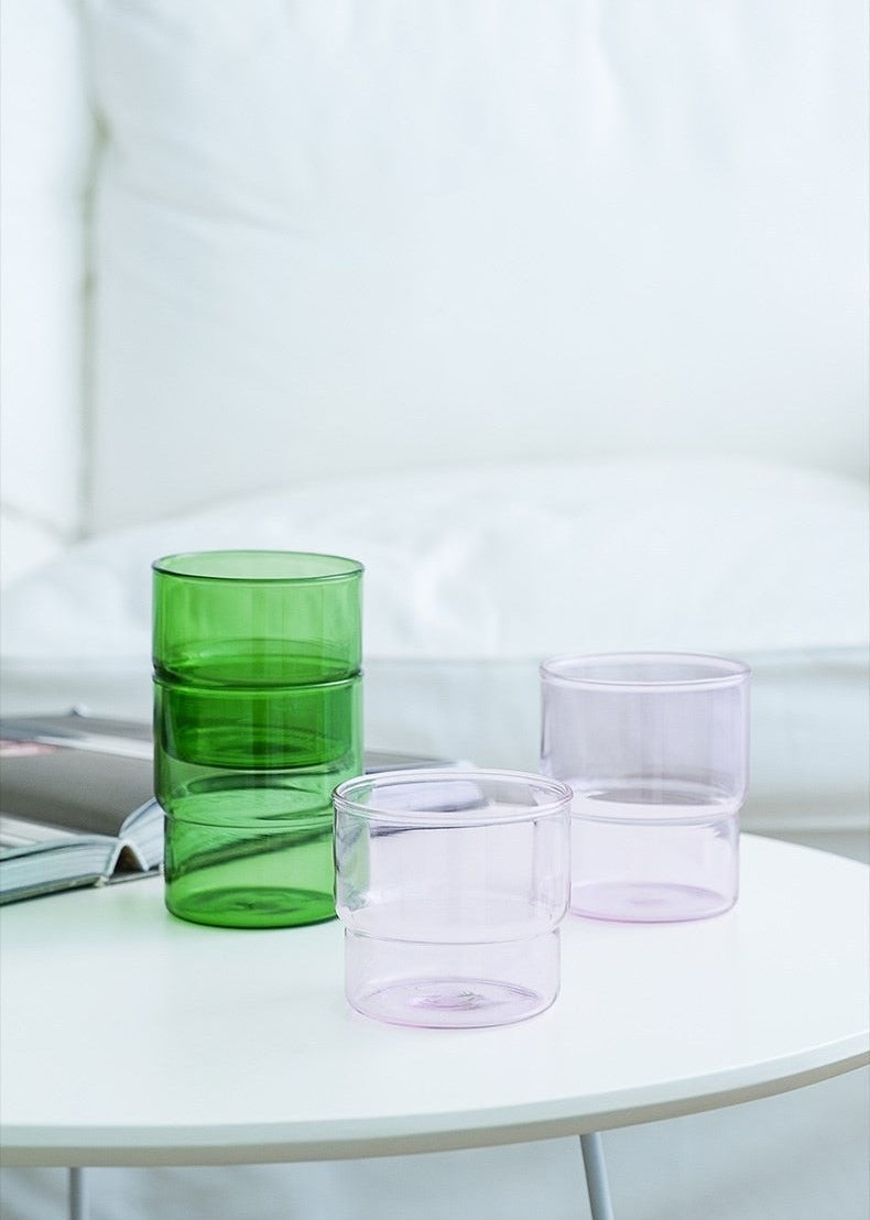 Stackable Borosilicate Drinking Glasses - Eco-Friendly, Dishwasher & Microwave Safe