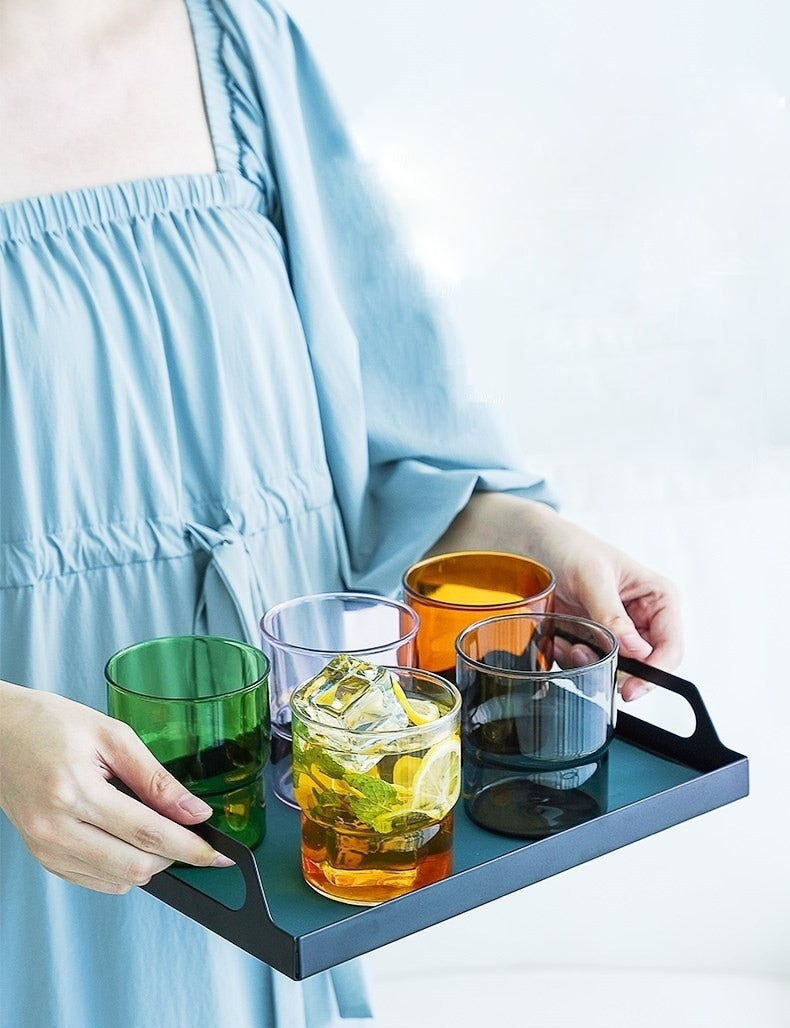 Stackable Borosilicate Drinking Glasses - Eco-Friendly, Dishwasher & Microwave Safe
