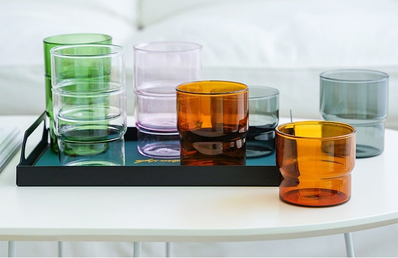 Stackable Borosilicate Drinking Glasses - Eco-Friendly, Dishwasher & Microwave Safe