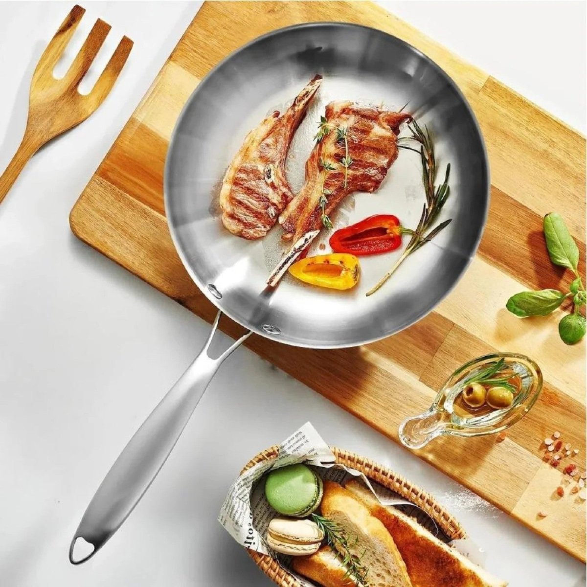 Non-Toxic Stainless Steel Non-Stick Frying Pan