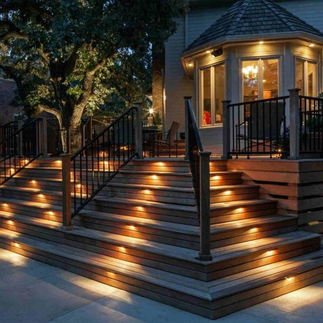 Waterproof Solar LED Stair Lights for Outdoor Safety